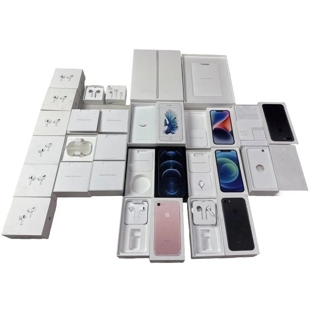 16 Empty Apple Boxes Lot Ipad iPhones AirPods Lightening Connector Headphones 2i